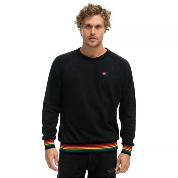 Aviator Nation Tops - Aviator Nation unisex rainbow stripped crewneck xxl